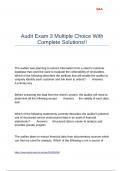 Audit Exam 3 Multiple Choice With Complete Solutions!!