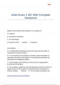 Audit Exam 1 MC With Complete Solutions!!