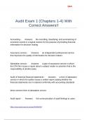 Audit Exam 1 (Chapters 1-4) With Correct Answers!!