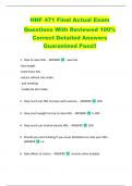 HNF 471 Final Actual Exam   Questions With Reviewed 100%  Correct Detailed Answers  Guaranteed Pass!! 