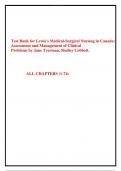 Test Bank - for Lewis's Medical-Surgical Nursing in Canada: Assessment and Management of Clinical Problems 15th Edition, by Jane Tyerman, Shelley Cobbett, Chapter 1-74 | All Chapters 