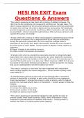 HESI RN EXIT Exam Questions & Answers