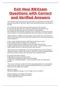 Exit Hesi RN Exam Questions with Correct and Verified Answers