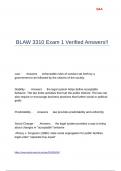 BLAW 3310 Exam 1 Verified Answers!!