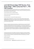 Leik 2021/Exam Edge FNP Review, First Exam Edge - ANCC prep test Part 1., PSI FNP Practice