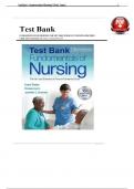 TEST BANK FOR FUNDAMENTALS OF NURSING 10TH EDITION BY BY CAROL TAYLOR, PAMELA LYNN & JENNIFER L BARTLETT, ALL CHAPTER 1-47, A+