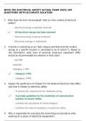 NFPA 70E ELECTRICAL SAFETY ACTUAL EXAM 2025| 105 QUESTIONS WITH ACCURATE SOLUTION