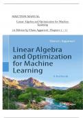 Solution Manual for Linear Algebra and Optimization for Machine Learning 1st Edition by Charu Aggarwal, ISBN: 9783030403430, All 11 Chapters Covered, Verified