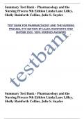 Test Bank for Pharmacology and the Nursing Process, 9th Edition by Lilley, Rainforth and Snyder