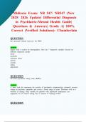 Midterm Exam: NR 547/ NR547 (New 2025/ 2026 Update) Differential Diagnosis in Psychiatric-Mental Health Guide| Questions & Answers| Grade A| 100% Correct (Verified Solutions)- Chamberlain