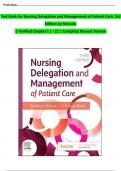 Test Bank - for Nursing Delegation and Management of Patient Care 3rd Edition, All Chapters | Complete Guide A+