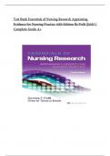 Test Bank - Essentials of Nursing Research, 10th Edition (Polit, 2022), Chapter 1-18 | All Chapters