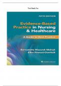 Test bank for evidence-based practice in nursing & healthcare. A guide to best practice 5th edition by Bernadette Mazurek Melnyk, Ellen Fineout-Overholt.