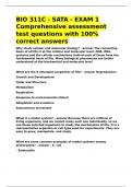 BIO 311C - SATA - EXAM 1 Comprehensive assessment test questions with 100- correct answers