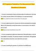 ATI Capstone Pediatrics Pre-Assessment Quiz (2025 / 2026 Update) Questions and Verified Answers | 100% Correct | Grade A