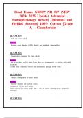 Final Exam: NR507/ NR 507 (NEW 2024/ 2025 Update) Advanced Pathophysiology Review| Questions and Verified Answers| 100% Correct |Grade A – Chamberlain