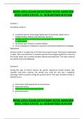 CHAMBERLAIN COLLEGE OF NURSING NR 509 APEA EXAM - RANDOM. QUESTION AND ANSWERS - Chamberlain College Of Nursing (NR 509 Advanced Physical Assessment)