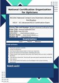 NCLE Advanced Certification NCLE - AC Exam Review Questions and Answers | 100% Pass Guaranteed | Graded A+ |  2025-2026 NCLEAC National Contact Lens Examiners Advanced Certification NCLE - AC Advanced NCLE Certification Exam