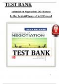 Test Bank - Essentials of Negotiation, (Canadian Edition) 4th Edition (Lewicki), Chapter 1 - 13 > Download as Pdf File <