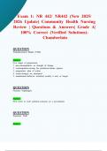 Exam 1: NR 442/ NR442 (New 2025/ 2026 Update) Community Health Nursing Review|Questions & Answers| Grade A| 100% Correct (Verified Solutions)- Chamberlain