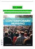  TEST BANK Ethics and Issues in Contemporary Nursing 3rd Edition by Margaret A. Burkhardt, Nancy Walton, All Chapters 1 - 20