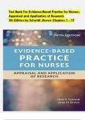 Test Bank For Evidence-Based Practice for Nurses: Appraisal and Application of Research  5th Edition by Schmidt ,Brown Chapters 1 - 19