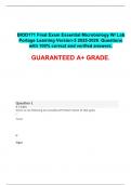  BIOD171 Final Exam Essential Microbiology W/ Lab Portage Learning Version-3 2025-2026. Questions with 100% correct and verified answers.  GUARANTEED A+ GRADE.