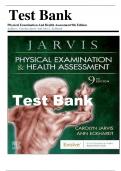 TEST BANK FOR PHYSICAL EXAMINATION AND HEALTH ASSESSMENT 9TH EDITION BY JARVIS 