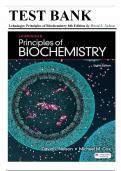 Test Bank for Lehninger Principles of Biochemistry, 8th Edition by Nelson