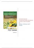 TEST BANK FORPATHOPHYSIOLOGY THE BIOLOGIC BASIS FOR DISEASE IN ADULTS AND CHILDREN BY Kathryn L. McCance, Sue E. Huether (All chapters covered) (Complete Guide) (Graded A+) 