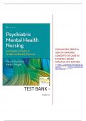 TEST BANK FOR Psychiatric Mental Health Nursing: Concepts of Care in Evidence-Based Practice 9th Edition by Mary C. Townsend DSN PMHCNS-BC-Retired (Author) (All chapters covered) (Complete Guide) (Graded A+) 