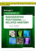 Test Bank For Bontrager's Textbook of Radiographic Positioning and Related Anatomy 9th Edition Lampignano (2025) Complete Guide All Chapters (1-18) Questions with Verified  Answers Revised Edition