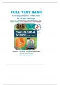 TEST BANK FOR PSYCHOLOGICAL SCIENCE 6TH EDITION BY MICHAEL S. GAZZANIGA | ALL 15 CHAPTERS COVERED| COMPLETE GUIDE| GRADED A+