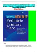 BURNS’ PEDIATRIC PRIMARY CARE 8TH EDITION TEST 	BANK 	LATEST 	VERSION 	2025-2026. QUESTION WITH CORRECT AND VERIFIED ANSWERS. GRADED A+.