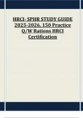 HRCI- SPHR STUDY GUIDE 2025-2026, 150 Practice Q/W Rations HRCI Certification