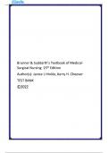 Brunner & Suddarth's Textbook of Medical-Surgical Nursing  14th Edition Author(s) Janice L Hinkle, Kerry H. Cheever TEST BANK (All Chapters)