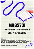 MNG3701 Assignment 2 Semester 1 | Due 14 April 2025