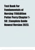 Test Bank For Fundamentals of Nursing 11thEdition Potter Perry Chapter 1-50  Complete Guide Newest Version 2025.