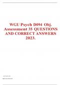 WGU Psych D094 Obj. Assessment With Complete Solutions..