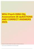 WGU Psych D094 Obj. Assessment With Complete Solutions.