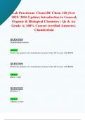 Lab Practicum: Chem120/ Chem 120 (New 2025/ 2026 Update) Introduction to General, Organic & Biological Chemistry |Questions & Answers| Grade A| 100% Correct (Verified Solutions)- Chamberlain