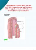 Lab PracticuLab Practicum: BIOS255/ BIOS 255 (New 2025/ 2026 Update) Anatomy and Physiology III Review |Questions & Answers| Grade A| 100% Correct (Verified Solutions)- Chamberlainm: BIOS255/ BIOS 255 (New 2025/ 2026 Update) Anatomy and Physiology II Revi