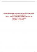 Test Bank - Stamler and Yiu's Community Health Nursing: A Canadian Perspective, 6th Edition (Dosani,2024) ,Newest Edition