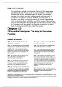 Chapter Thirteen Differential Analysis, The Key to Decision Making