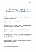 HOSA Human Growth And Development With Actual Solution!!