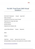 Nur180- Final Exam With Actual Solution!!