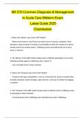  NR 570/ NR570 COMMON DIAGNOSIS & MANAGEMENT IN ACUTE CARE MIDTERM EXAM - Latest Update 2025 | Chamberlain College of Nursing 