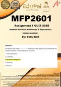 MFP2601 Assignment 1 QUIZ (COMPLETE ANSWERS) 2025