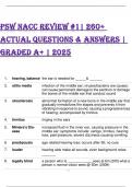 PSW NACC REVIEW #1| 260+ ACTUAL QUESTIONS & ANSWERS | GRADED A+ | 2025