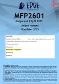  MFP2601 Assignment 1 QUIZ (ANSWERS) 2025 - DISTINCTION GUARANTEED